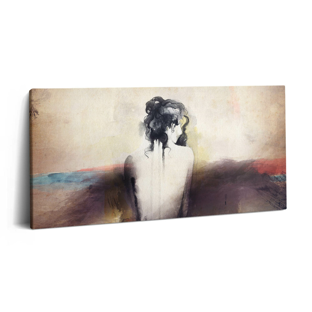 Vászonfotó 100x50 Absztrakt akvarell női portré