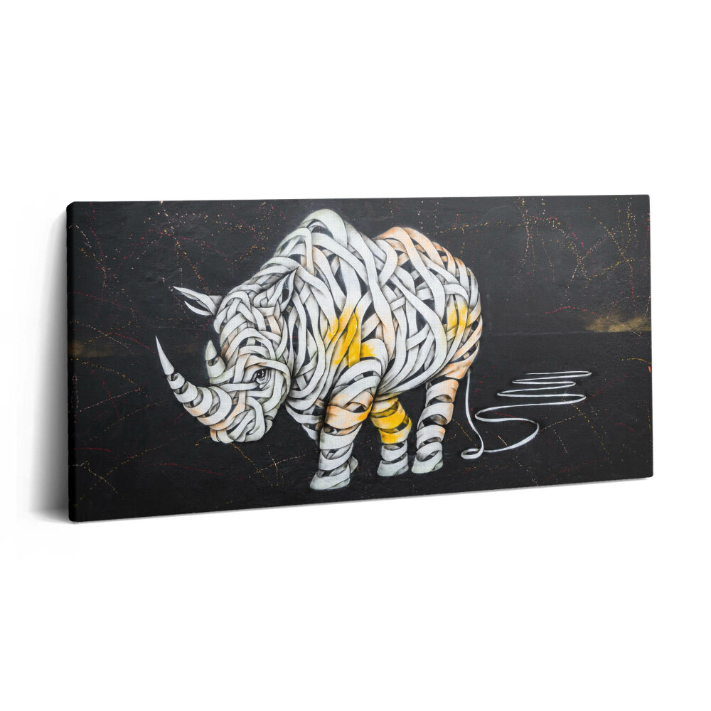 Vászonfotó 100x50 Absztrakt nézet egy orrszarvúról és egy zenekarról