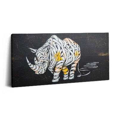 Vászonfotó 100x50 Absztrakt nézet egy orrszarvúról és egy zenekarról