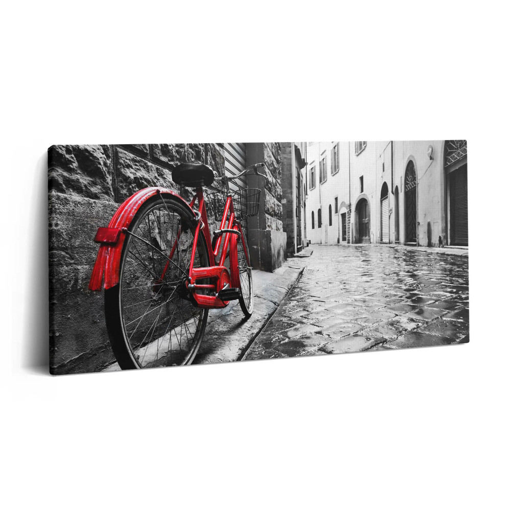 Vászonfotó 100x50 Vintage kerékpár és retro városi utca