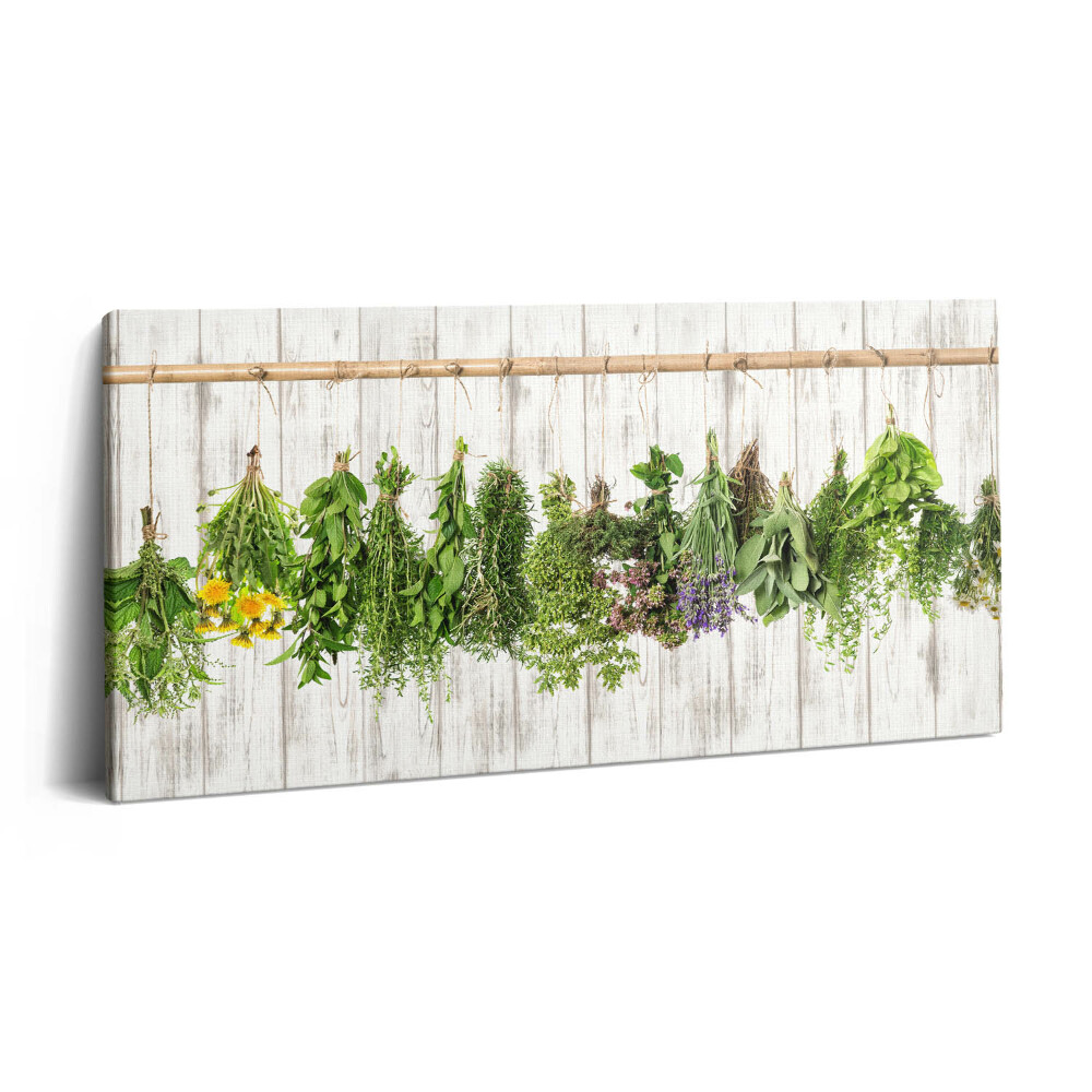 Vászonfotó 100x50 Szárított gyógynövények és növények