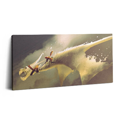 Vászonfotó 100x50 Illusztráció egy sárkánylovasról