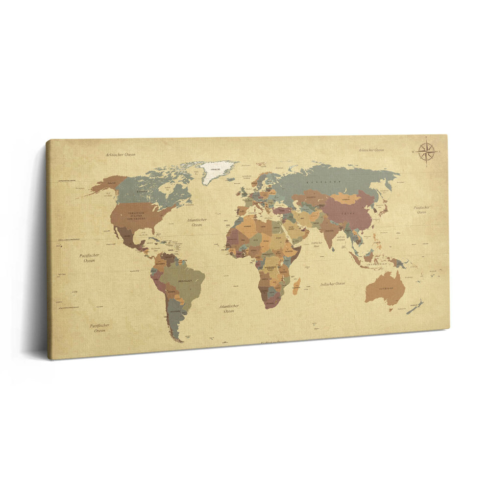 Vászonfotó 100x50 Világtérkép vintage stílusban