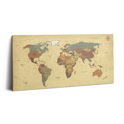 Vászonfotó 100x50 Világtérkép vintage stílusban
