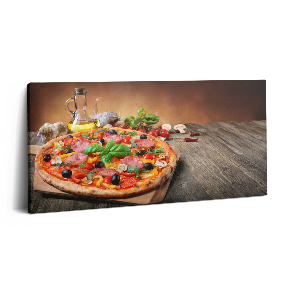 Vászonfotó 100x50 Olasz pizza olívaolajjal