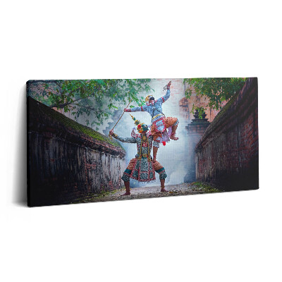 Vászonfotó 100x50 Thaiföldön táncoló maszkosok