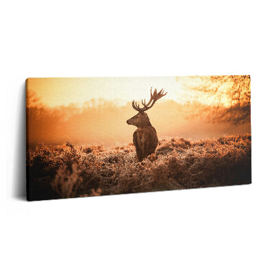 Vászonfotó 100x50 Szarvasok napfelkeltekor
