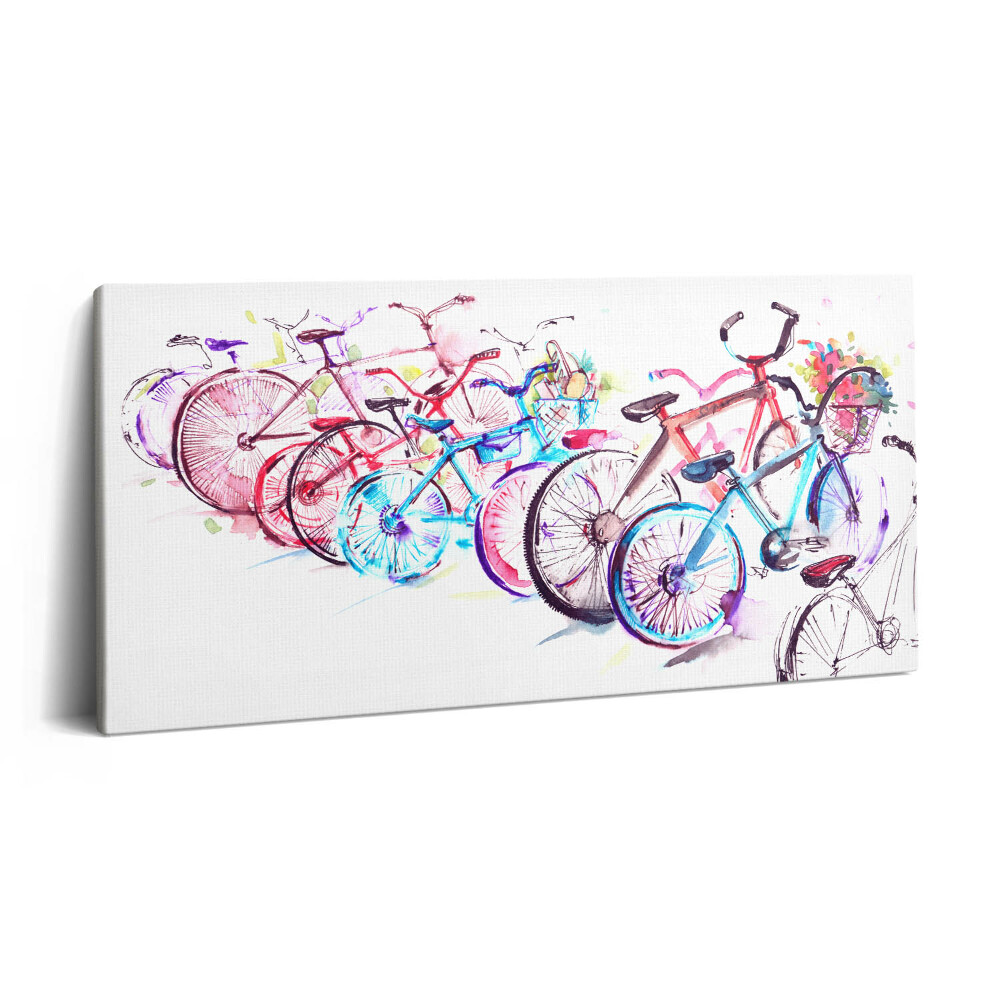 Vászonfotó 100x50 Színes városi kerékpárok