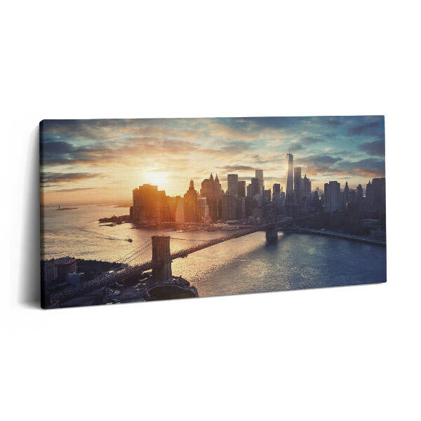 Vászonfotó 100x50 New York Manhattan és naplemente