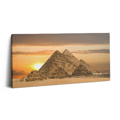 Vászonfotó 100x50 Piramisok és naplemente