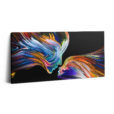 Vászonfotó 100x50 Színes absztrakt emberi arcok