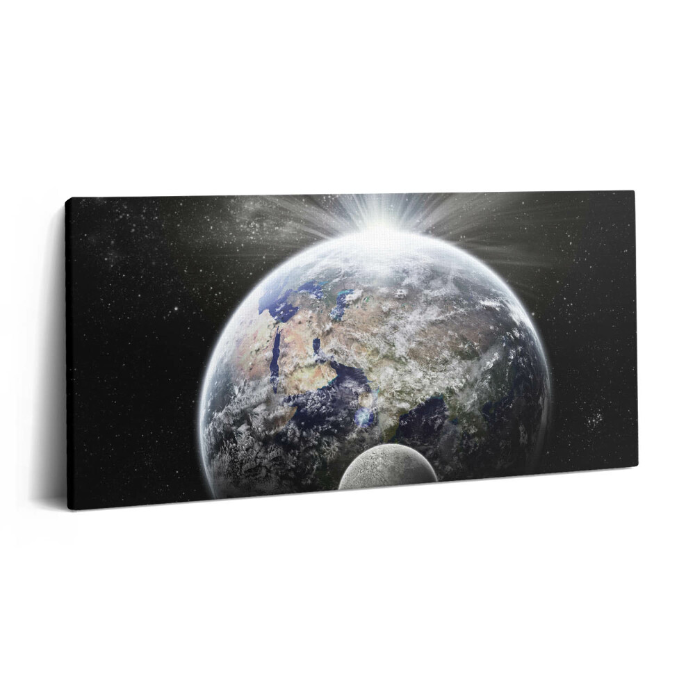 Vászonfotó 100x50 A Föld és a Hold látványa
