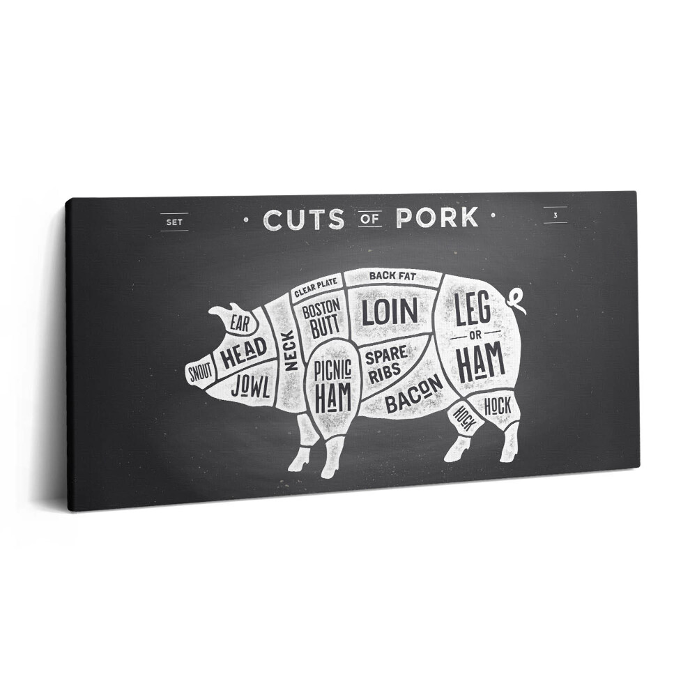 Vászonfotó 100x50 Disznó poszter - disznó hentes