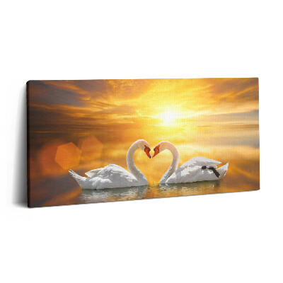 Vászonfotó 100x50 Szerelmes hattyúk