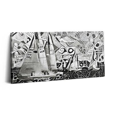 Vászonfotó 100x50 Absztrakt vitorlás a tengeren