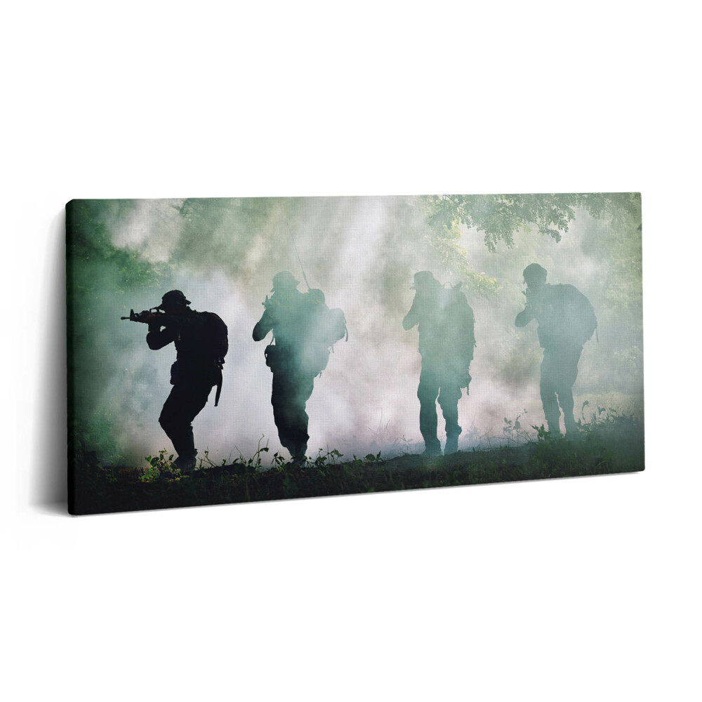 Vászonfotó 100x50 Hadsereg az erdőben - katonák
