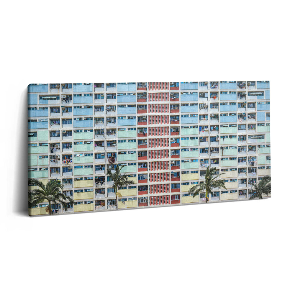 Vászonfotó 100x50 Színes épület Hongkongban