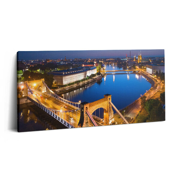 Vászonfotó 100x50 Wroclaw város éjszaka