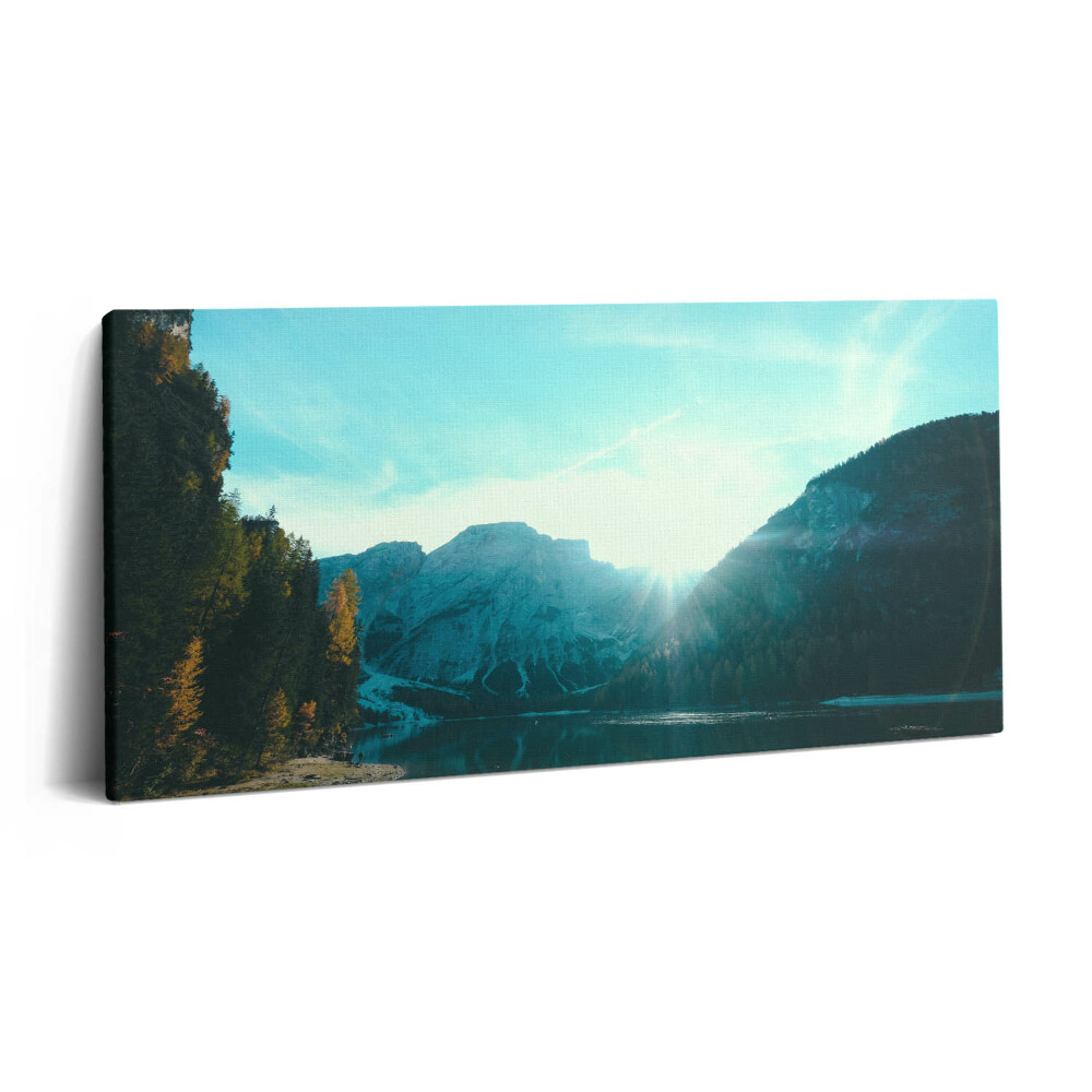 Vászonfotó 100x50 Hegy és folyó Lengyelországban