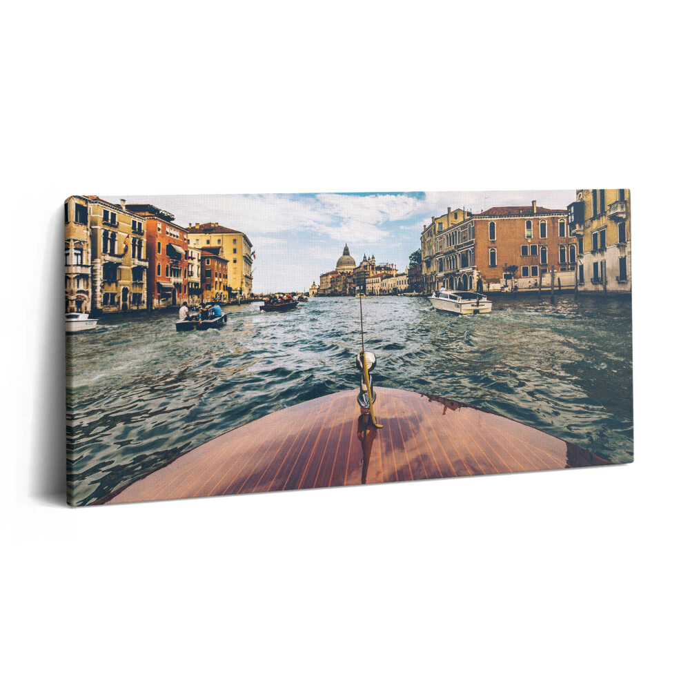 Vászonfotó 100x50 Motorcsónak a folyón