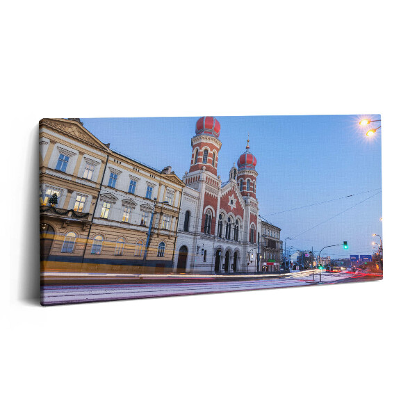 Vászonfotó 100x50 Nagy zsinagóga Pilsenben