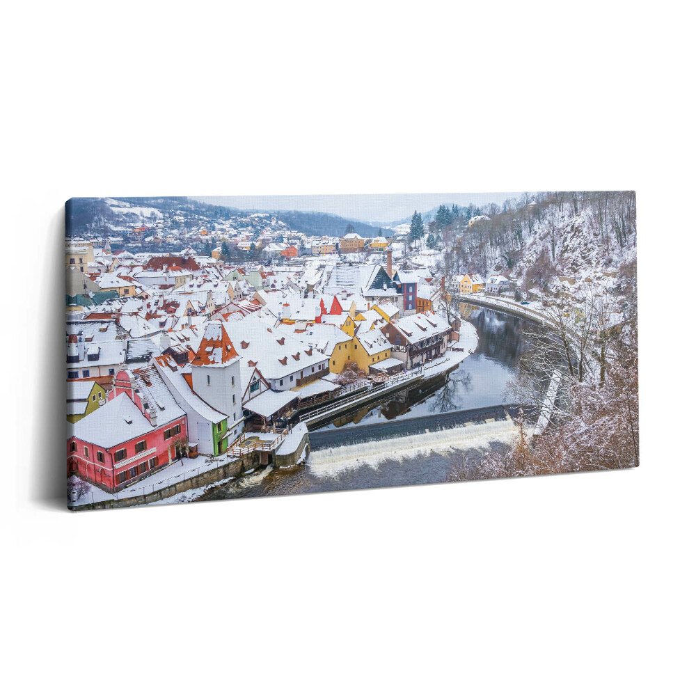 Vászonfotó 100x50 Krumlov téli panorámája