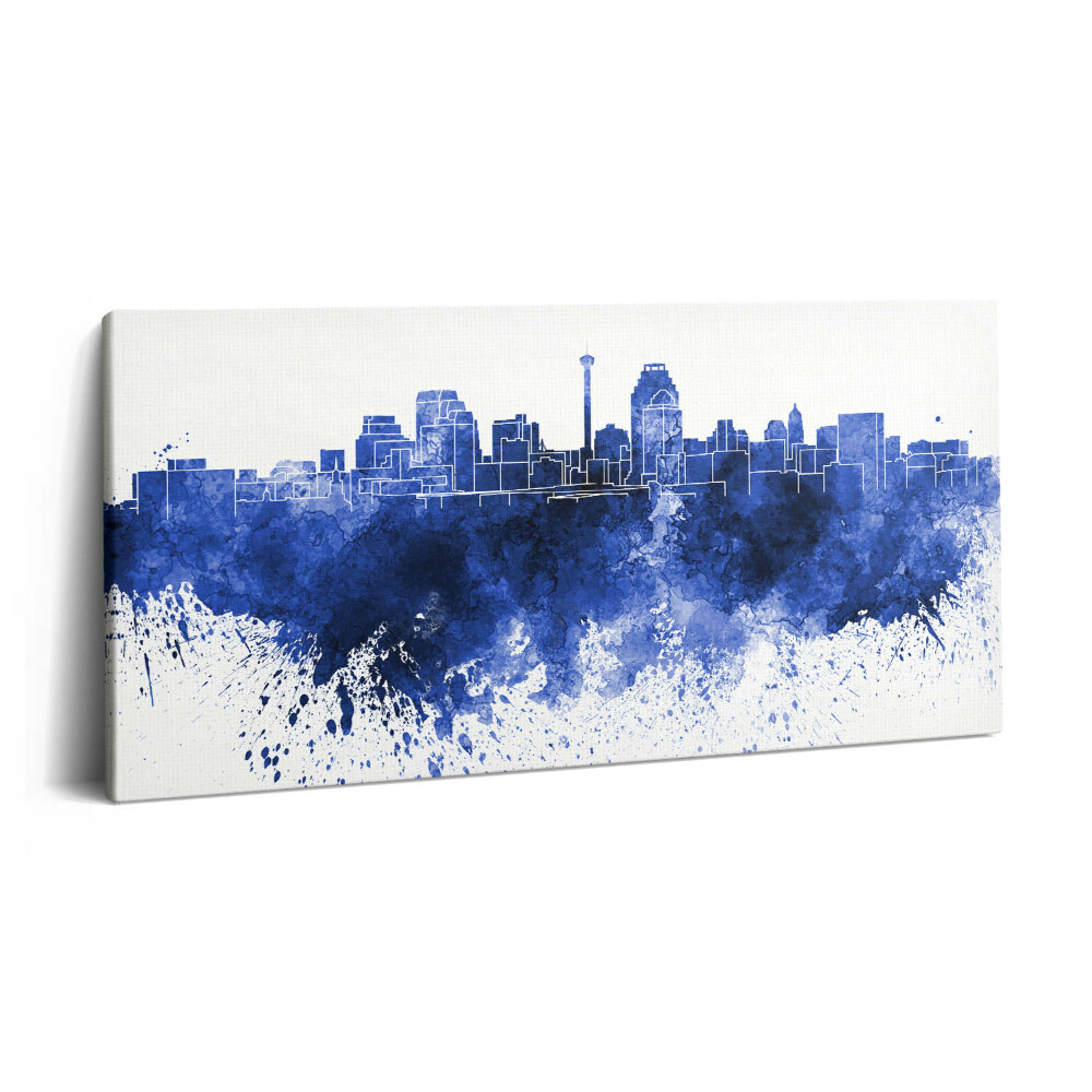 Vászonfotó 100x50 San Antonio akvarell panorámája