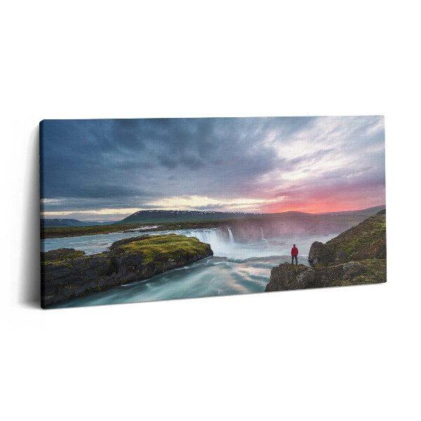 Vászonfotó 100x50 Tájkép Godafoss vízeséssel