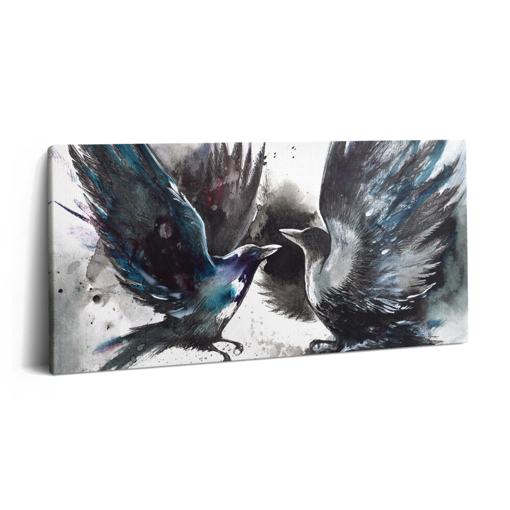 Vászonkép nyomtatás 120x60 Festett madarak