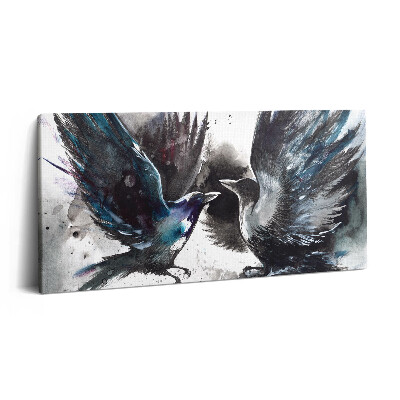 Vászonkép nyomtatás 120x60 Festett madarak