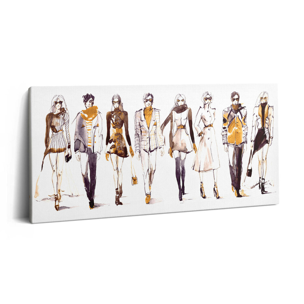 Vászonkép nyomtatás 120x60 Férfi és női divatbemutató illusztrációja