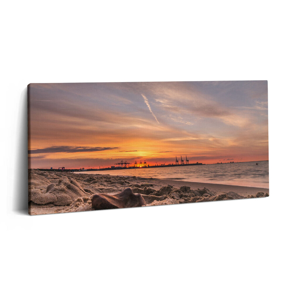 Vászonkép nyomtatás 120x60 Naplemente a tengerparton