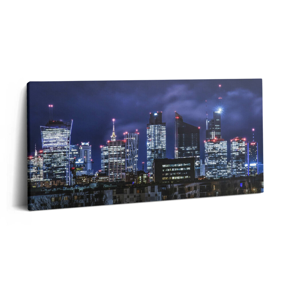 Vászonkép nyomtatás 120x60 Városi épületek éjszaka