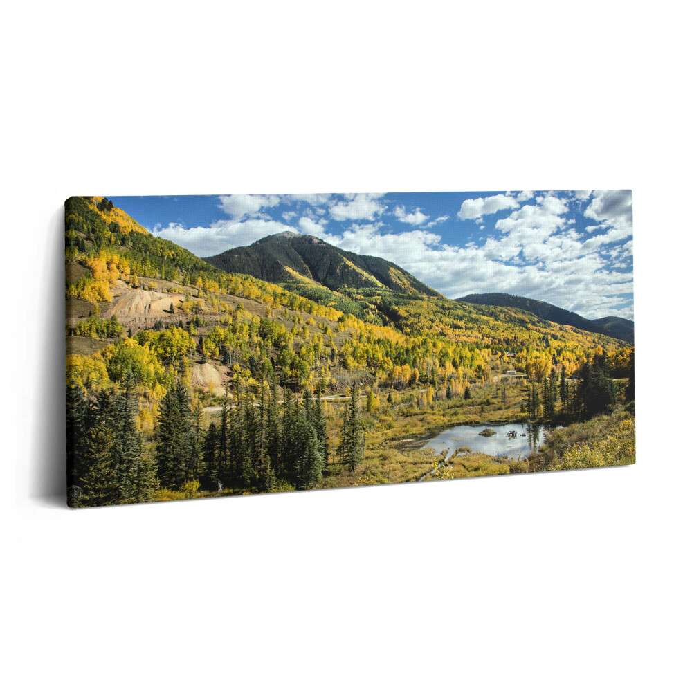 Vászonkép nyomtatás 120x60 Tájkép hegyi növényzettel