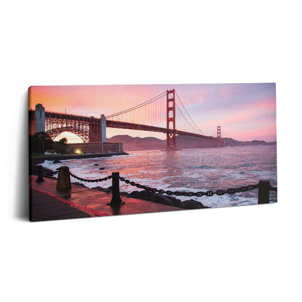 Vászonkép nyomtatás 120x60 Kilátás a Golden Gate hídra