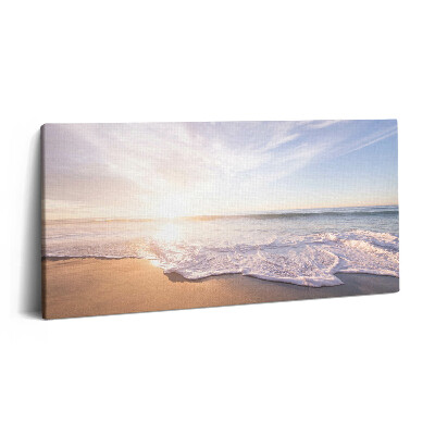Vászonkép nyomtatás 120x60 Napfelkelte a tengerparton és a tengeren