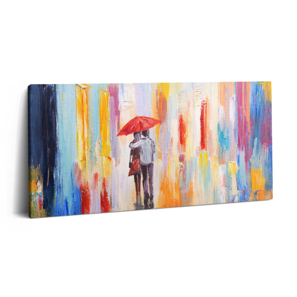 Vászonkép nyomtatás 120x60 Egy absztrakt világ koncepciója - pár az esőben