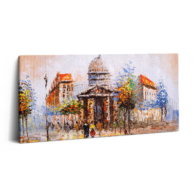 Vászonkép nyomtatás 120x60 Festmény - színes városi művészeti rendetlenség