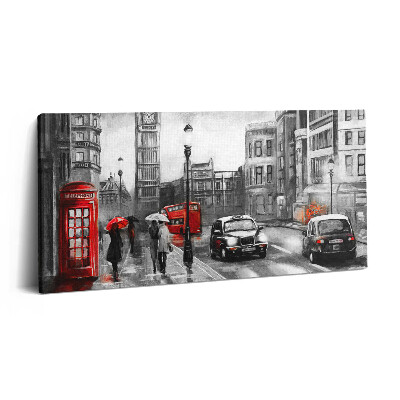 Vászonkép nyomtatás 120x60 Nézet egy londoni utcára és a Big Benre