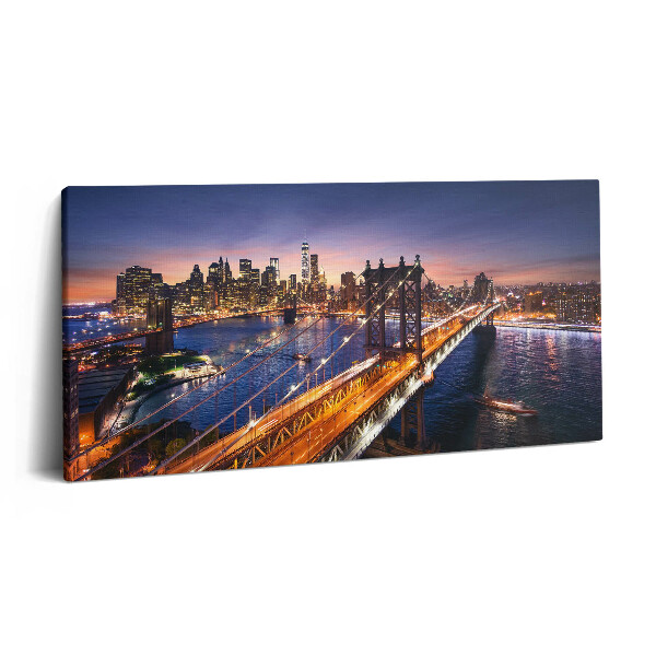 Vászonkép nyomtatás 120x60 New York - naplemente Manhattan felett
