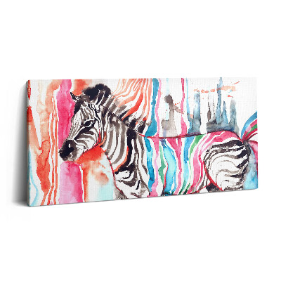 Vászonkép nyomtatás 120x60 Illusztráció állatok színes zebra