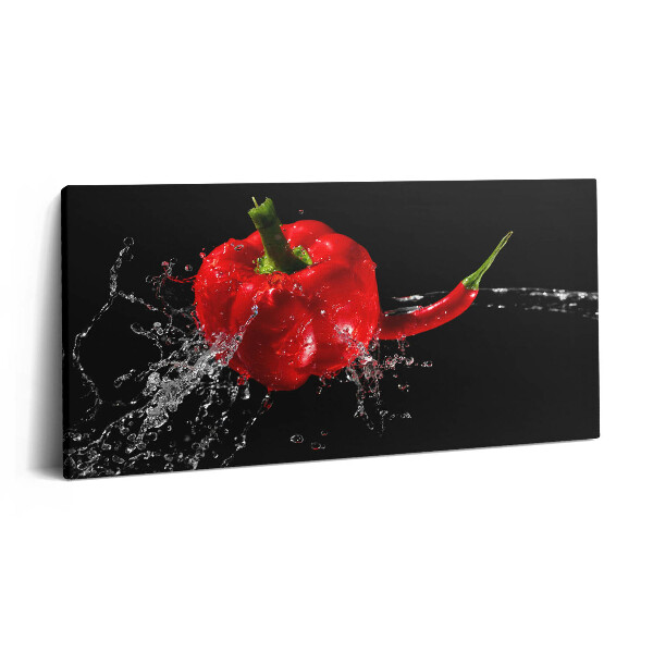 Vászonkép nyomtatás 120x60 Piros paprika a vízben