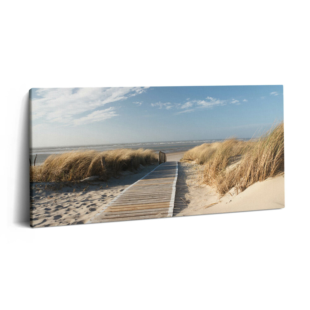 Vászonkép nyomtatás 120x60 Tengerpart és kilátás a tengerre