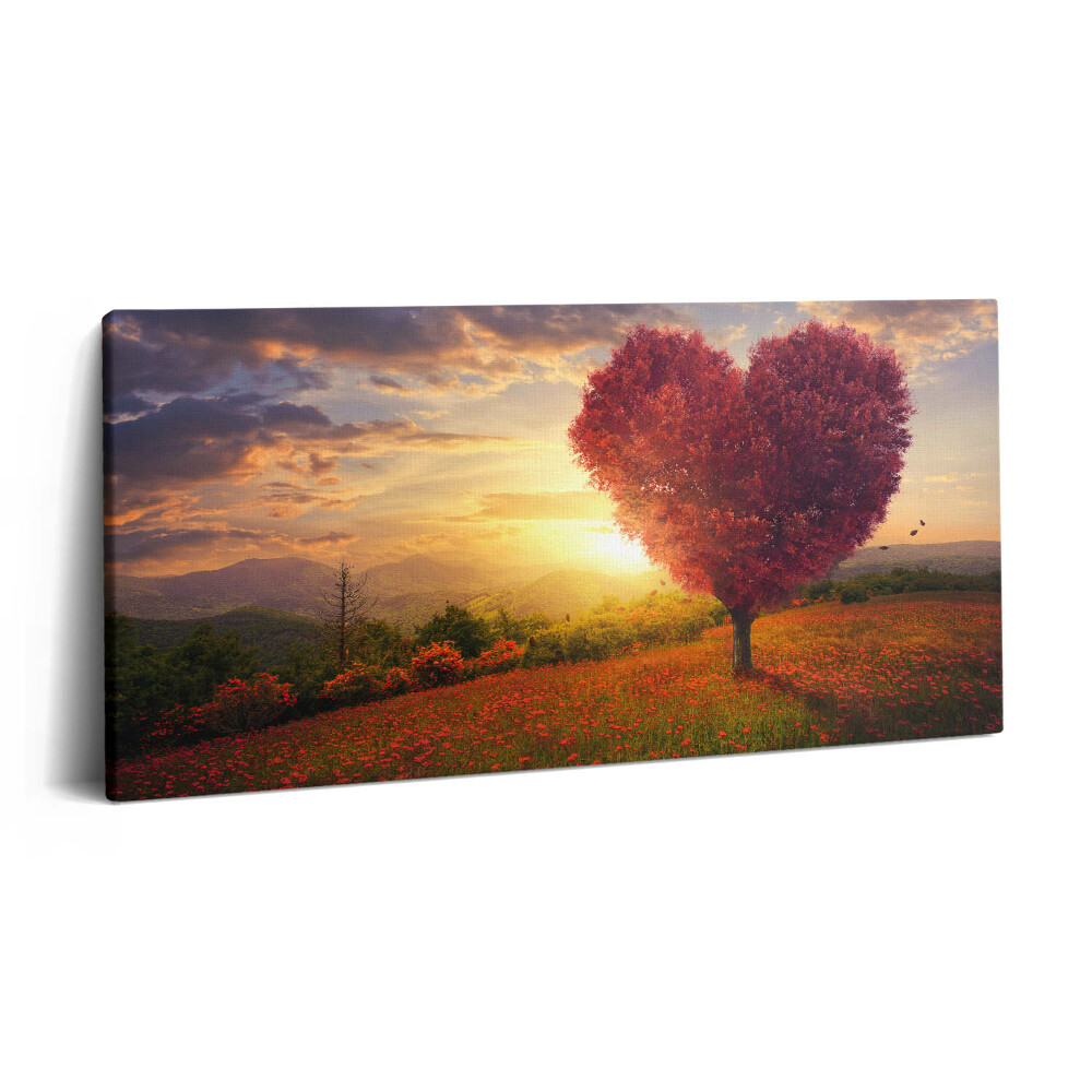 Vászonkép nyomtatás 120x60 Szív alakú szerelemfa