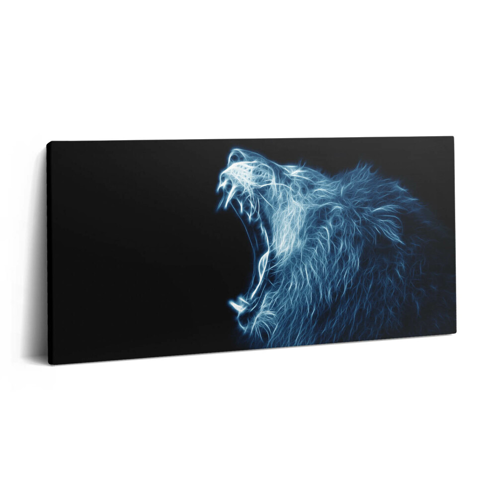 Vászonkép nyomtatás 120x60 Egy vad oroszlán testbeszéde