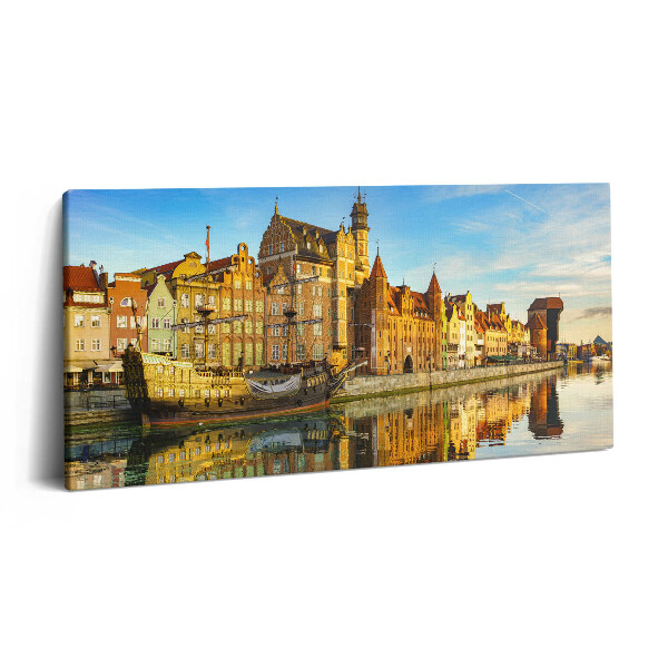 Vászonkép nyomtatás 120x60 Gdansk Motlawa folyó
