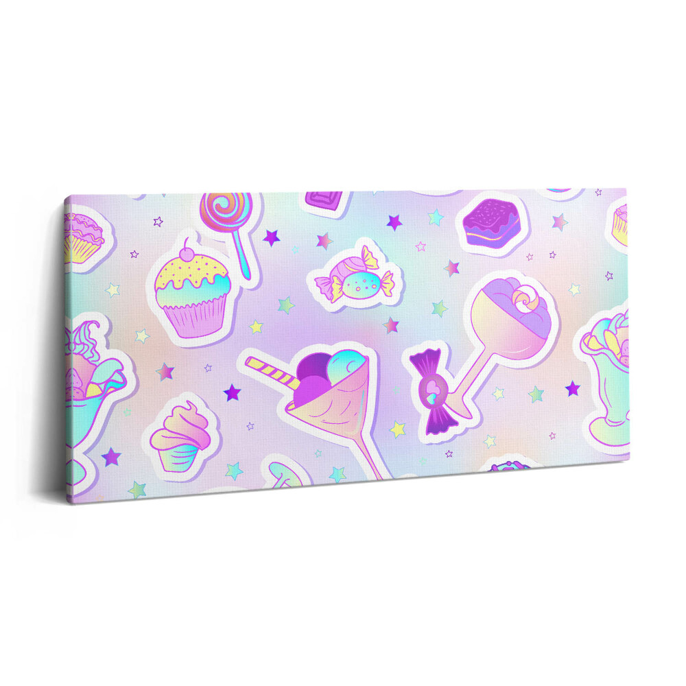 Vászonkép nyomtatás 120x60 Sütemények fagylalttal