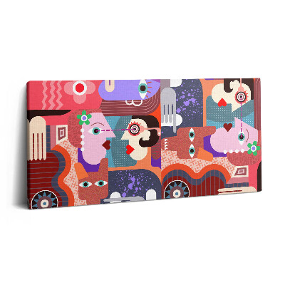 Vászonkép nyomtatás 120x60 Absztrakt arcok