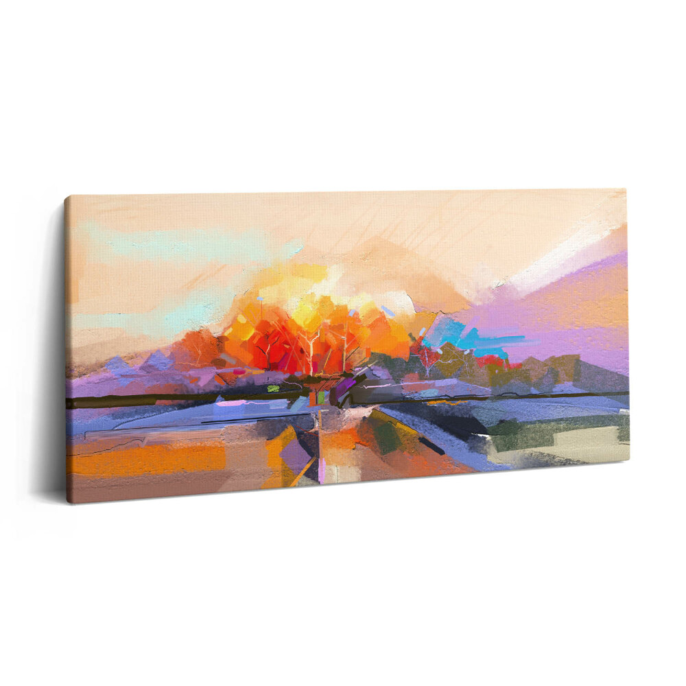 Vászonkép nyomtatás 120x60 Absztrakt festmény - színes fa