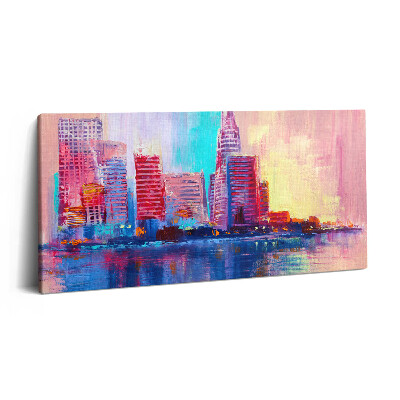 Vászonkép nyomtatás 120x60 Városi felhőkarcolók absztrakciója